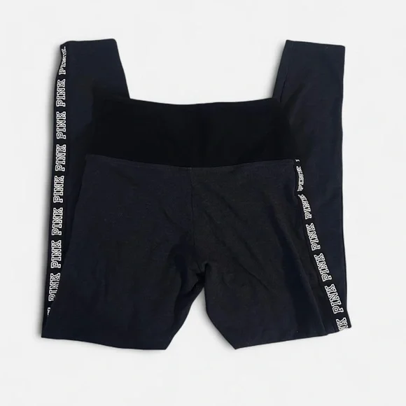 Victoria's Secret PINK Charcoal Leggings with Pink Logo - Picture 2 of 4